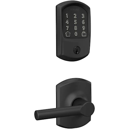 Schlage Encode Greenwich Electronic Keyless Entry Deadbolt Combo Pack with Broadway Interior Lever and Decorative Greenwich Trim Matte Black