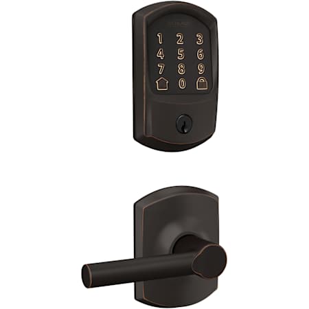 Schlage Encode Greenwich Electronic Keyless Entry Deadbolt Combo Pack with Broadway Interior Lever and Decorative Greenwich Trim Aged Bronze