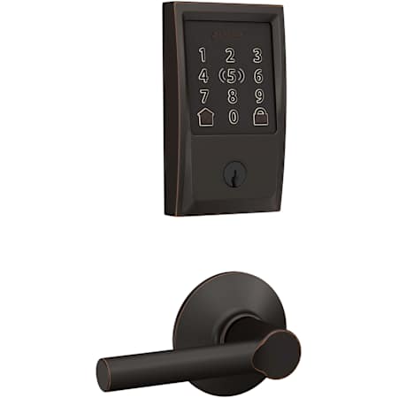 Schlage Encode Plus Century Electronic Keyless Entry Deadbolt Combo Pack with Broadway Interior Lever and Decorative Plymouth Trim Aged Bronze