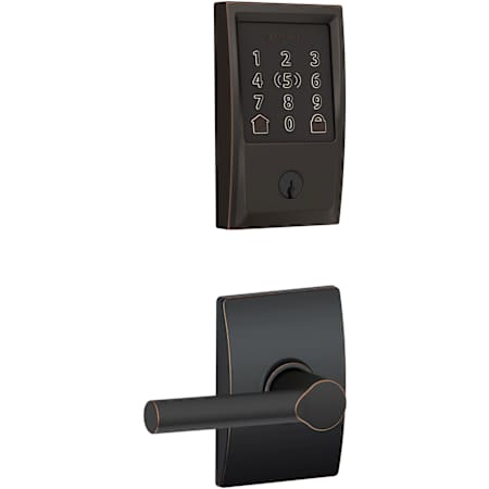 Schlage Encode Plus Century Electronic Keyless Entry Deadbolt Combo Pack with Broadway Interior Lever and Decorative Century Trim Aged Bronze