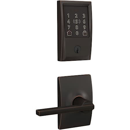 Schlage Encode Plus Century Electronic Keyless Entry Deadbolt Combo Pack with Latitude Interior Lever and Decorative Century Trim Aged Bronze