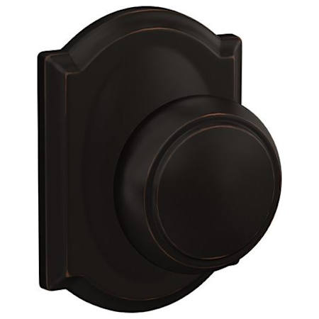 Schlage Custom Andover Non-Turning Two-Sided Dummy Door Knob Set with Camelot Trim Aged Bronze
