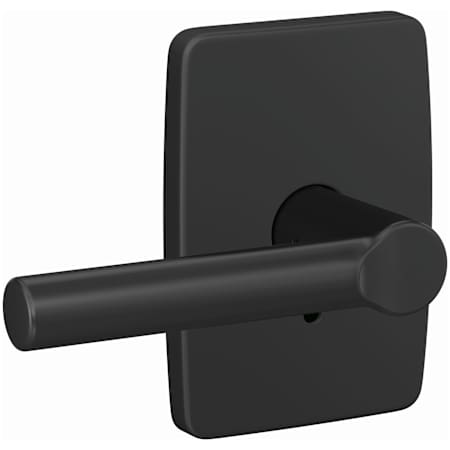 Schlage Custom Broadway Non-Turning Two-Sided Dummy Door Lever Set with Greene Trim Matte Black