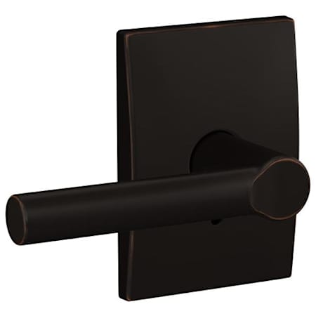 Schlage Custom Broadway Non-Turning Two-Sided Dummy Door Lever Set with Century Trim Aged Bronze