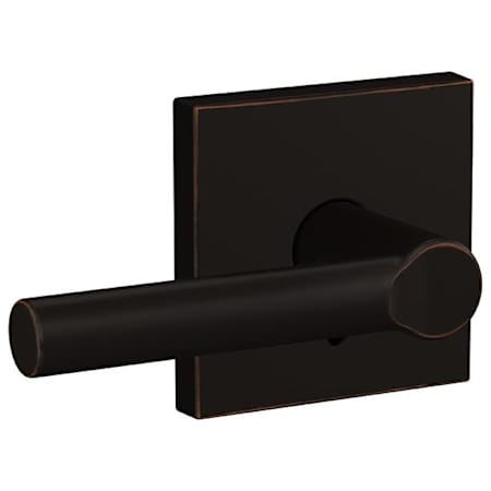 Schlage Custom Broadway Non-Turning Two-Sided Dummy Door Lever Set with Collins Trim Aged Bronze