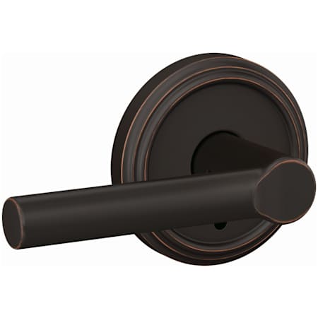 Schlage Custom Broadway Non-Turning Two-Sided Dummy Door Lever Set with Indy Trim Aged Bronze