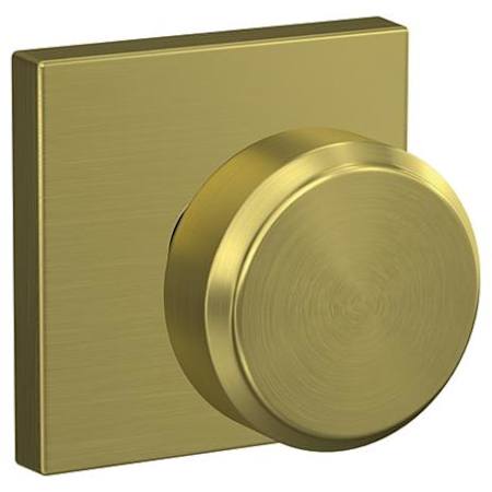 Schlage Custom Bowery Non-Turning Two-Sided Dummy Door Knob Set with Collins Trim Satin Brass