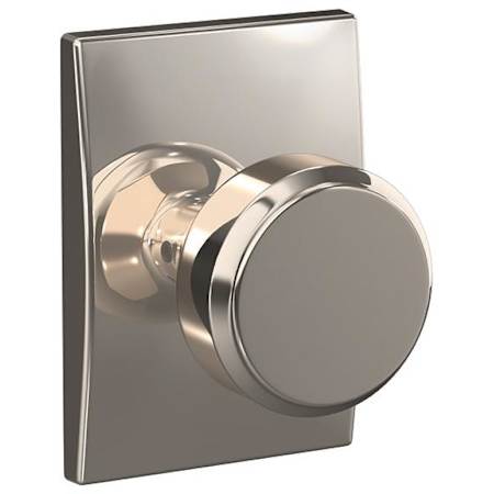Schlage Custom Bowery Non-Turning Two-Sided Dummy Door Knob Set with Century Trim Polished Nickel