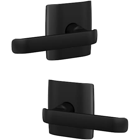 Schlage Custom Clybourn Non-Turning Two Sided Dummy Door Lever Set with Dalton Trim Matte Black