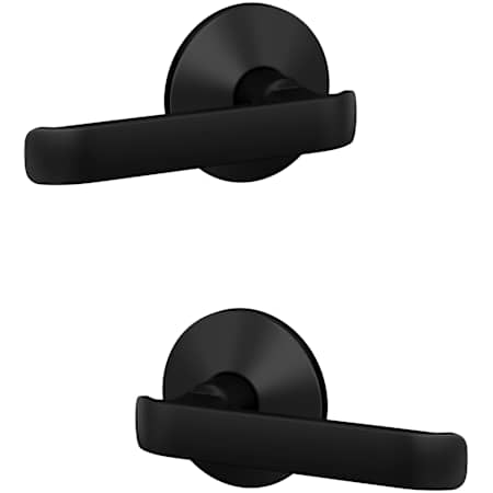 Schlage Custom Clybourn Non-Turning Two Sided Dummy Door Lever Set with Kinsler Trim Matte Black