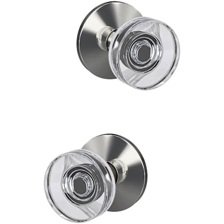 Schlage Custom Dawes Non-Turning Two Sided Dummy Knob Set with Kinsler Trim Bright Chrome
