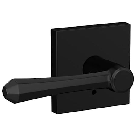 Schlage Custom Dempsey Non-Turning Two-Sided Dummy Door Lever Set with Collins Trim Matte Black