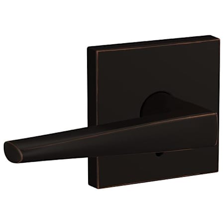 Schlage Custom Eller Non-Turning Two-Sided Dummy Door Lever Set with Collins Trim Aged Bronze