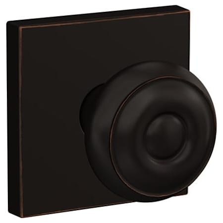 Schlage Custom Georgian Non-Turning Two-Sided Dummy Door Knob Set with Collins Trim Aged Bronze