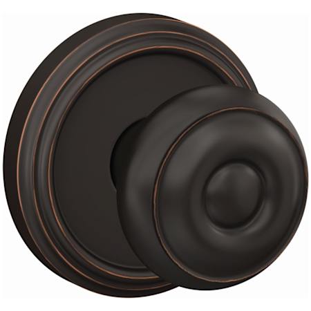 Schlage Custom Georgian Non-Turning Two-Sided Dummy Door Knob Set with Indy Trim Aged Bronze