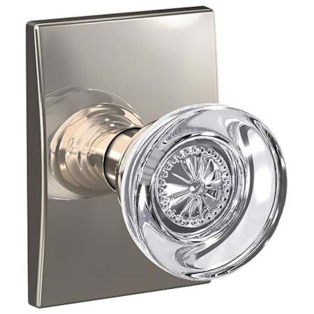 Schlage Custom Hobson Non-Turning Two-Sided Dummy Door Knob Set with Century Trim Polished Nickel