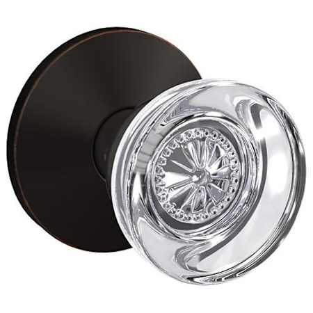 Schlage Custom Hobson Non-Turning Two-Sided Dummy Door Knob Set with Kinsler Trim Aged Bronze