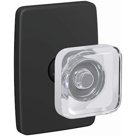 Schlage Custom Kyle Non-Turning Two-Sided Dummy Door Knob Set with Greene Trim Matte Black