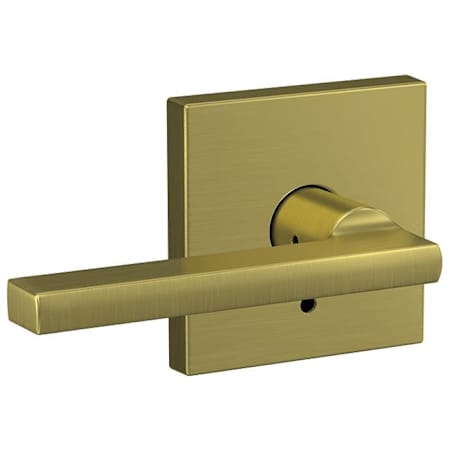 Schlage Custom Latitude Non-Turning Two-Sided Dummy Door Lever Set with Collins Trim Satin Brass