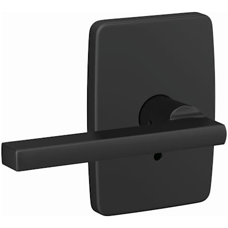 Schlage Custom Latitude Non-Turning Two-Sided Dummy Door Lever Set with Greene Trim Matte Black