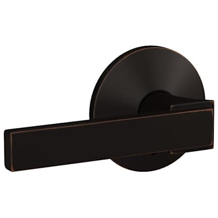 Schlage Custom Northbrook Non-Turning Two-Sided Dummy Door Lever Set with Kinsler Trim Aged Bronze