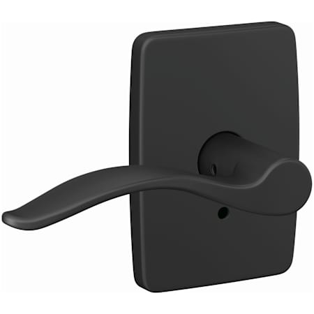 Schlage Custom Pennant Non-Turning Two-Sided Dummy Door Lever Set with Greene Trim Matte Black