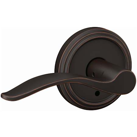 Schlage Custom Pennant Non-Turning Two-Sided Dummy Door Lever Set with Indy Trim Aged Bronze