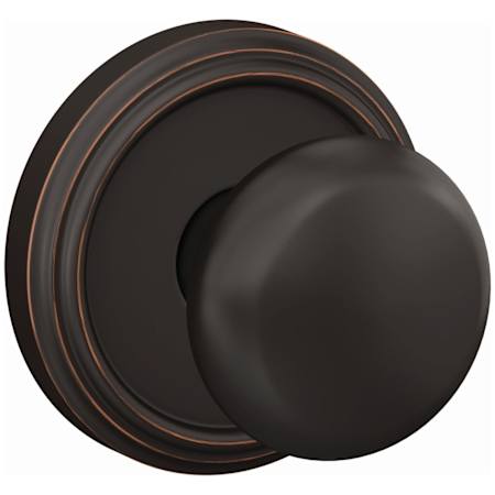 Schlage Custom Plymouth Non-Turning Two-Sided Dummy Door Knob Set with Indy Trim Aged Bronze