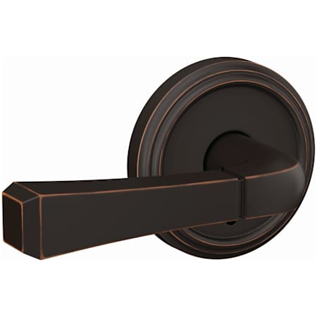 Schlage Custom Rivington Non-Turning Two-Sided Dummy Door Lever Set with Indy Trim Aged Bronze