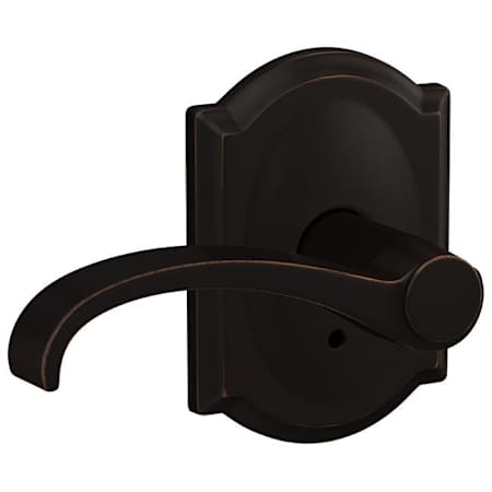 Schlage Custom Whitney Non-Turning Two-Sided Dummy Door Lever Set with Camelot Trim Aged Bronze