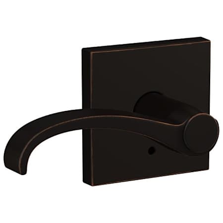Schlage Custom Whitney Non-Turning Two-Sided Dummy Door Lever Set with Collins Trim Aged Bronze