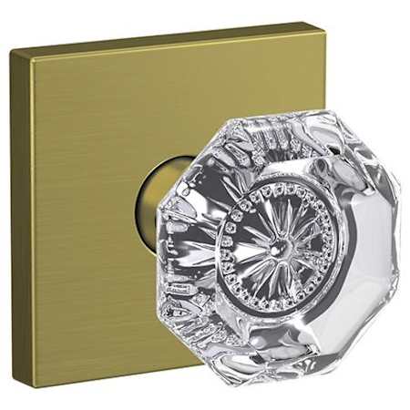 Schlage Custom Alexandria Passage & Privacy Door Knob Set with Collins Trim Satin Brass