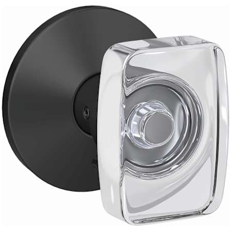 Schlage Custom Caine Passage or Privacy Door Knob Set with Kinsler Trim Matte Black