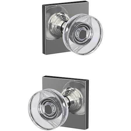 Schlage Custom Dawes Passage & Privacy Door Knob Set with Collins Trim Bright Chrome