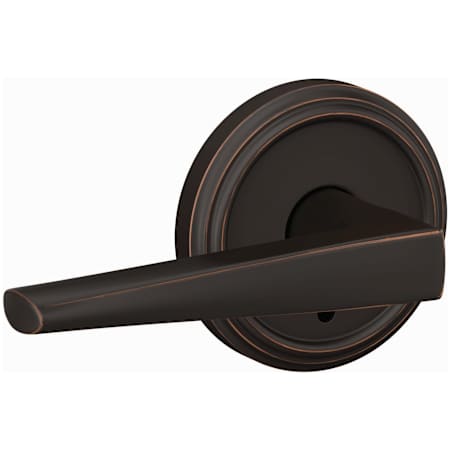 Schlage Custom Eller Passage or Privacy Door Lever Set with Indy Trim Aged Bronze