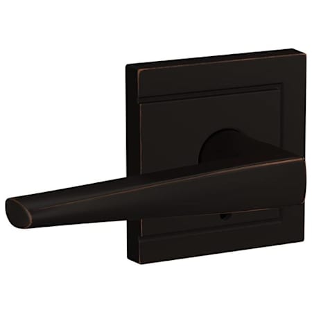 Schlage Custom Eller Passage & Privacy Door Lever Set with Upland Trim Aged Bronze