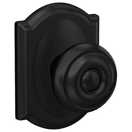 Schlage Custom Georgian Passage & Privacy Door Knob Set with Camelot Trim Matte Black