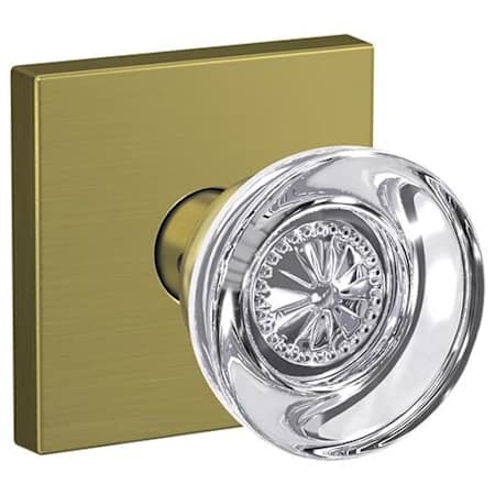 Schlage Custom Hobson Passage & Privacy Door Knob Set with Collins Trim Satin Brass