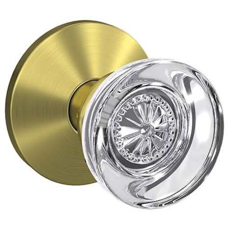Schlage Custom Hobson Passage & Privacy Door Knob Set with Kinsler Trim Satin Brass