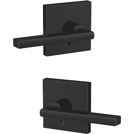 Schlage Custom Latitude Passage & Privacy Door Lever Set with Collins Trim Matte Black