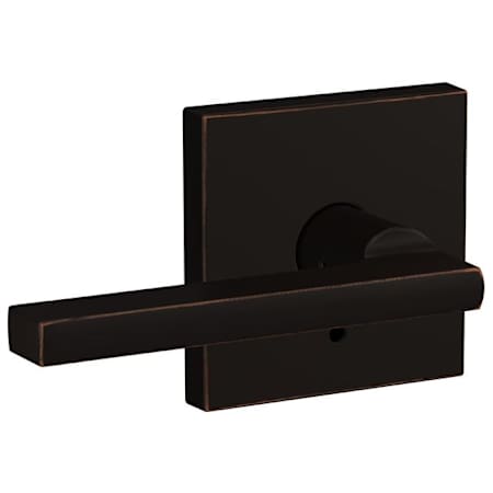 Schlage Custom Latitude Passage & Privacy Door Lever Set with Collins Trim Aged Bronze