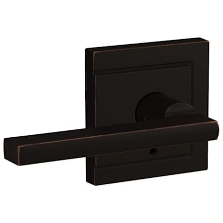 Schlage Custom Latitude Passage & Privacy Door Lever Set with Upland Trim Aged Bronze