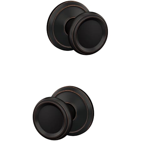 Schlage Custom Offerman Passage & Privacy Door Knob Set with Alden Trim Aged Bronze