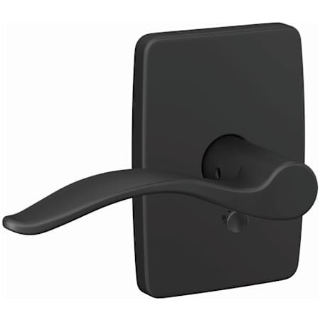 Schlage Custom Pennant Passage or Privacy Door Lever Set with Greene Trim Matte Black