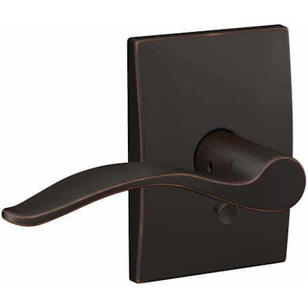 Schlage Custom Pennant Passage or Privacy Door Lever Set with Century Trim Aged Bronze