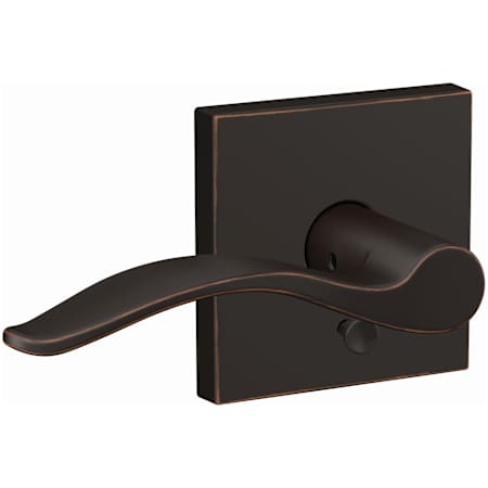 Schlage Custom Pennant Passage or Privacy Door Lever Set with Collins Trim Aged Bronze