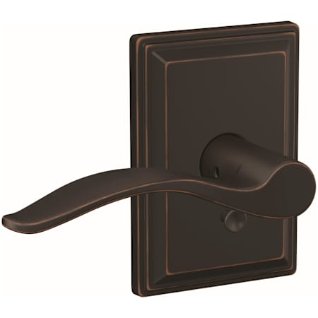 Schlage Custom Pennant Passage or Privacy Door Lever Set with Grandville Trim Aged Bronze