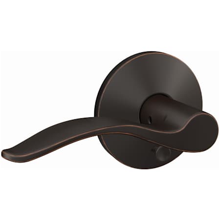 Schlage Custom Pennant Passage or Privacy Door Lever Set with Kinsler Trim Aged Bronze