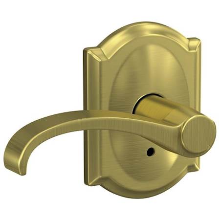 Schlage Custom Whitney Passage & Privacy Door Lever Set with Camelot Trim Satin Brass