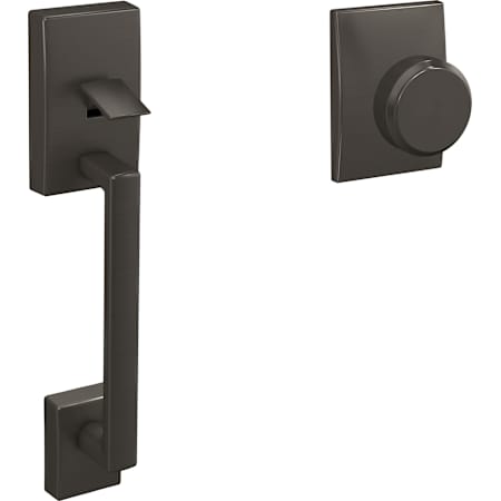 Schlage Custom Century Lower Handleset for Schlage Deadbolts with Interior Bowery Knob and Century Rose Black Stainless